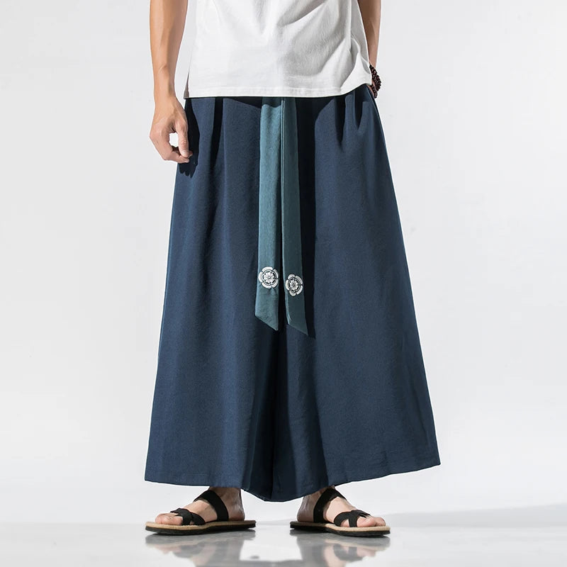 Men Wide Leg Hanfu Pants