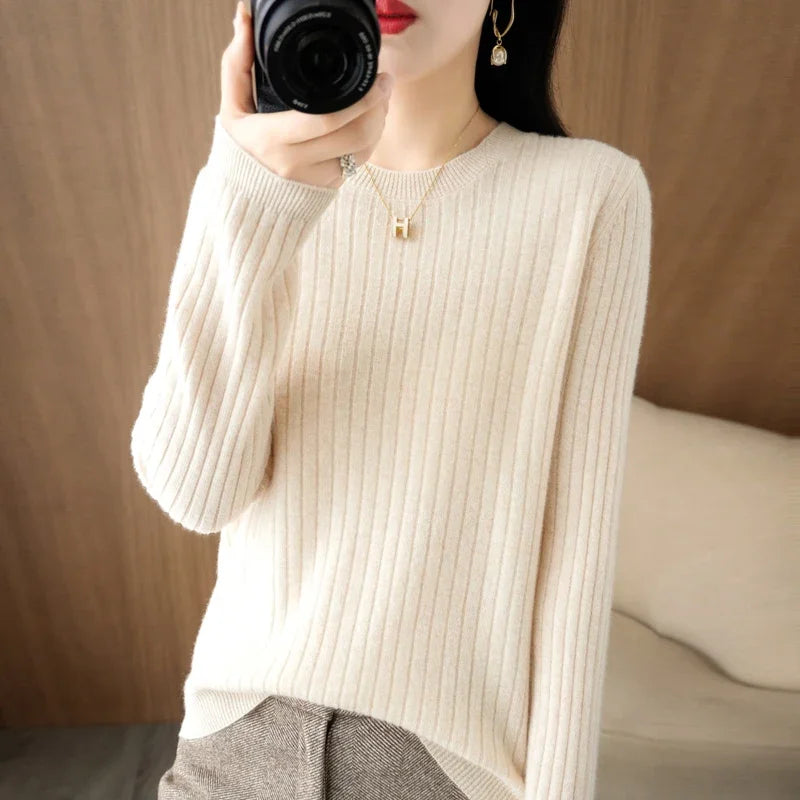 Women's Autumn Stripe Knit Pullover