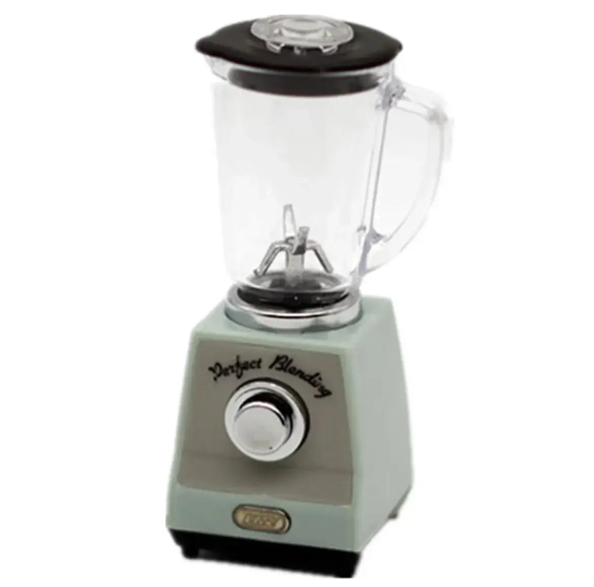 Vintage-style blender with clear jar and adjustable knob for perfect blending, ideal for smoothies and cooking.