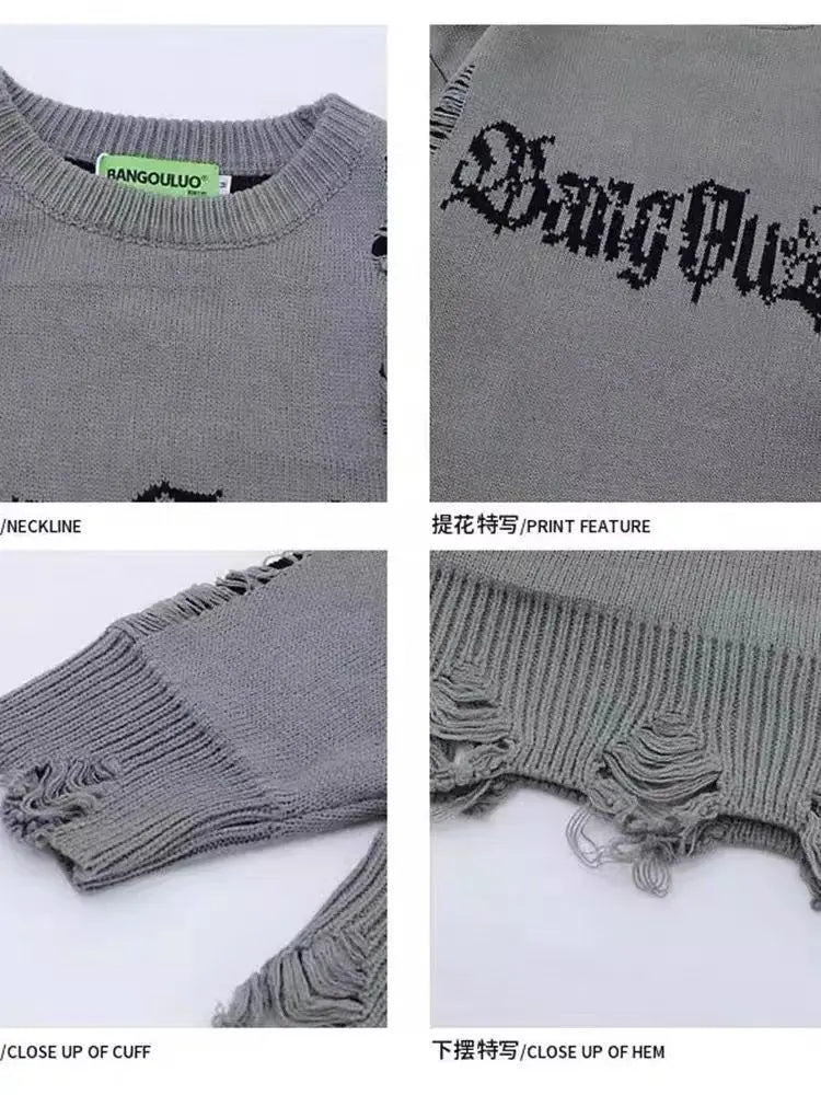 Unisex Hollow Hole Street Sweater