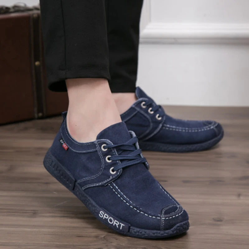 Men’s Breathable Lace-Up Canvas Sneakers