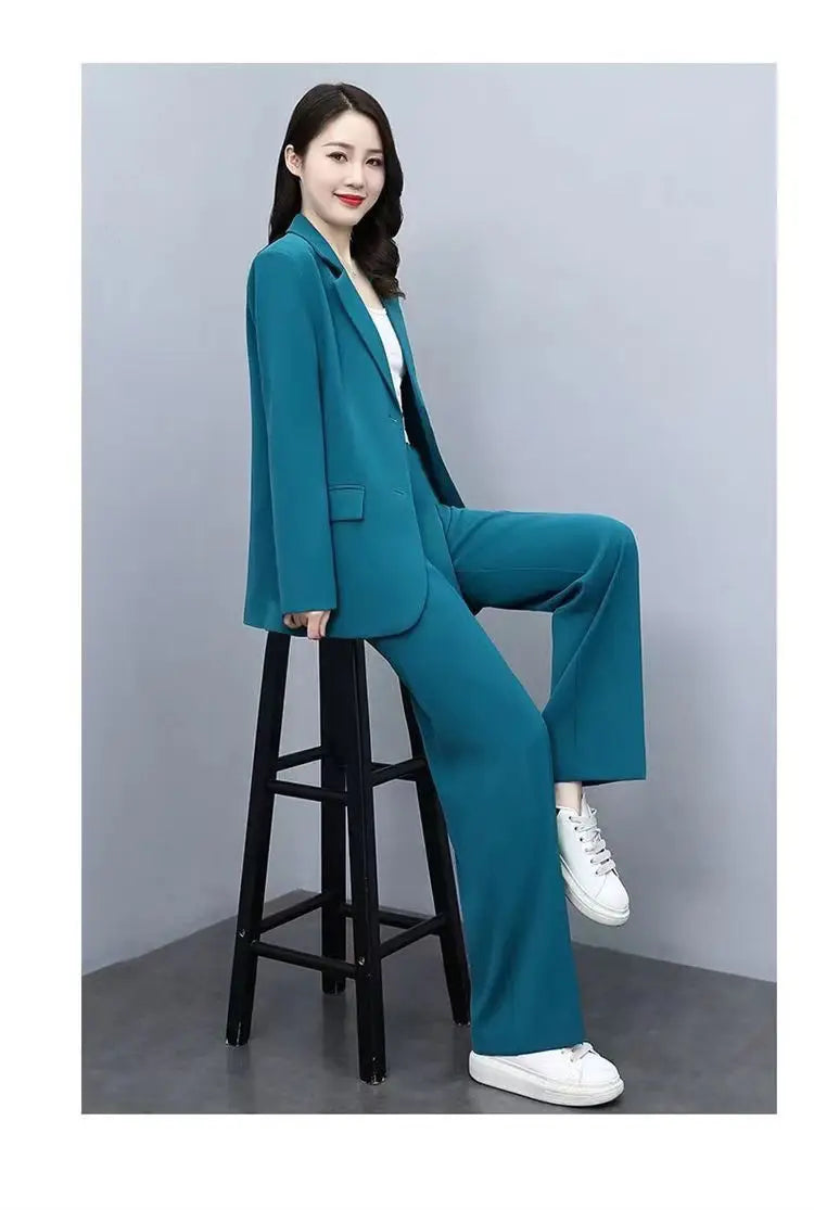 Setique™ – Blazer & Pant Set (2-Piece, Korean Loose Suit for Office & Everyday)