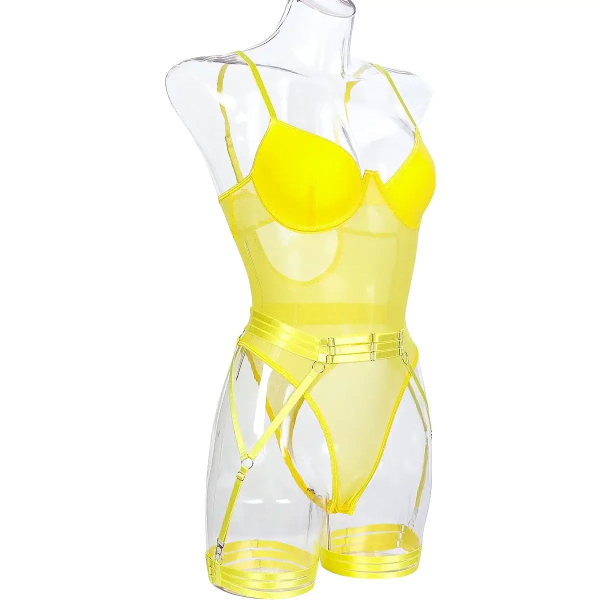 Women Mesh Splicing Suspender Jumpsuit