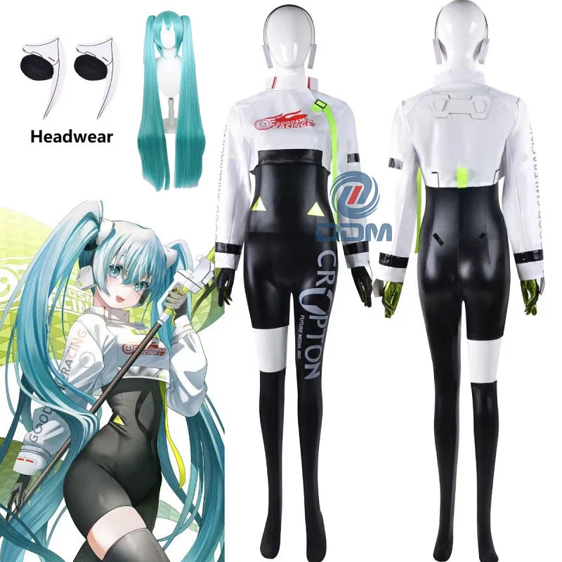 Hatsune Miku Racing Anime Cosplay Outfit