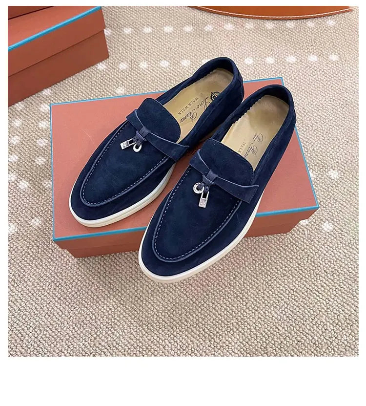 Women’s Leather Slip-On Bean Shoes Flats