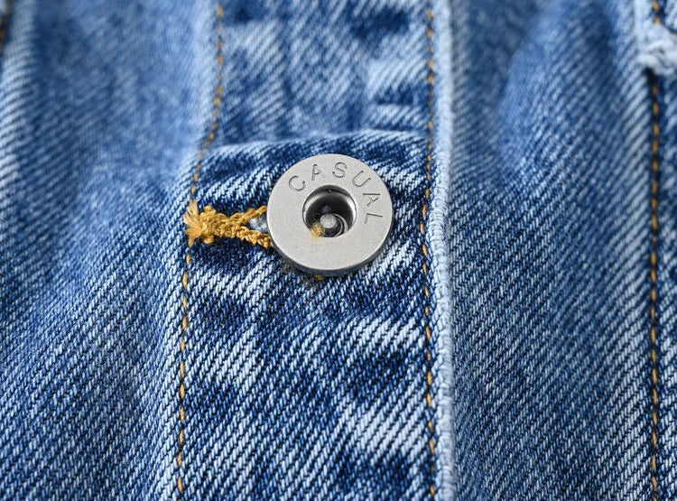 Women's Black Lapel Denim Coat