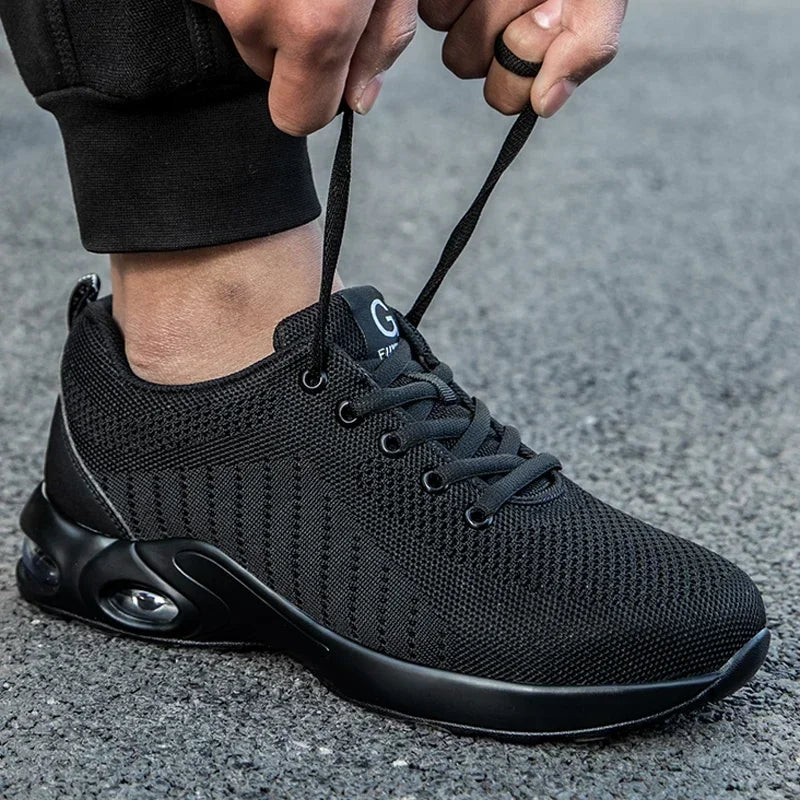 Women Safety Shoes Air Cushion Steel Toe Sneakers