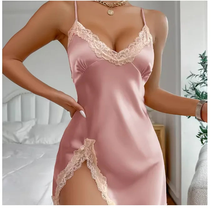 Women Satin Backless Nightdress