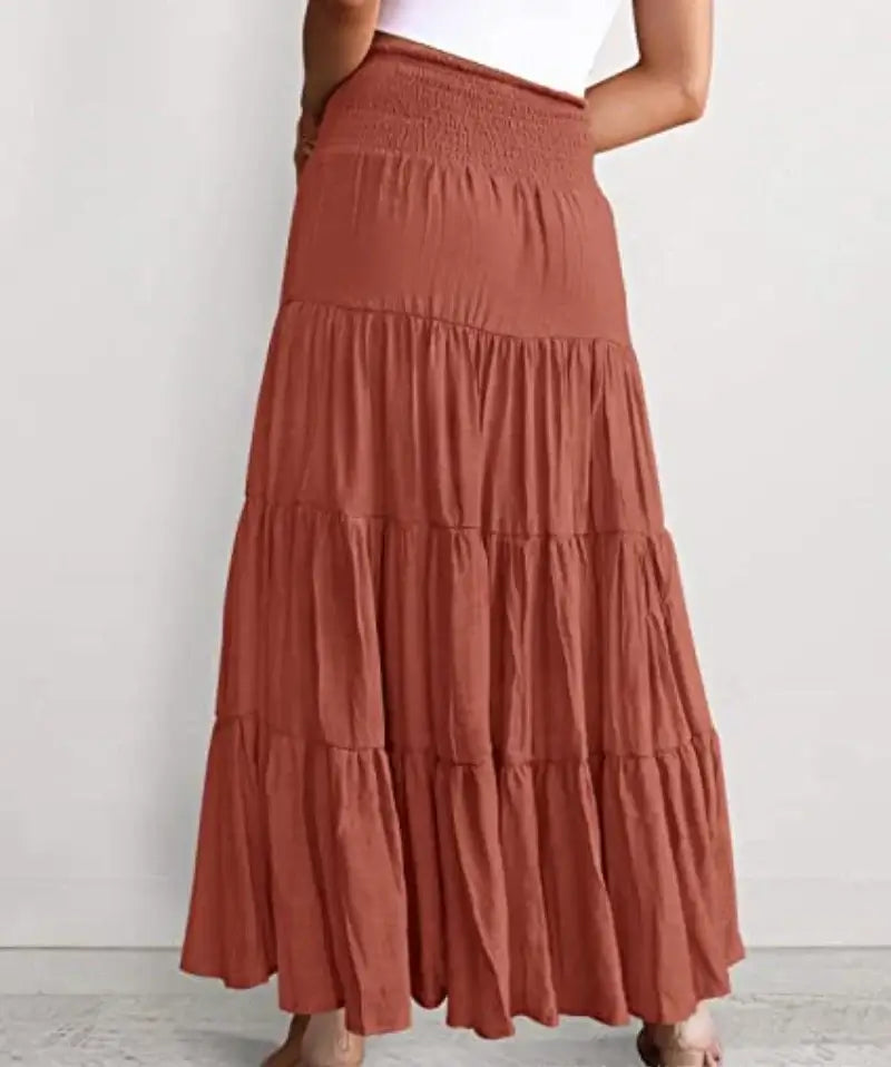 Women High Waist Maxi Boho Skirt