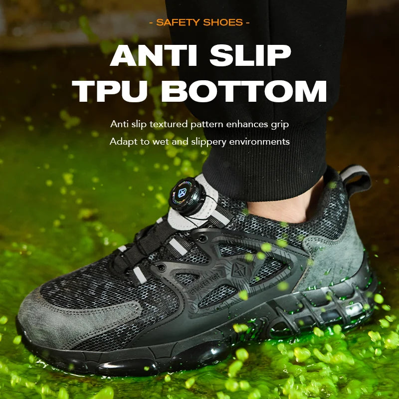 Women Safety Shoes Reflective Steel Toe Sneakers