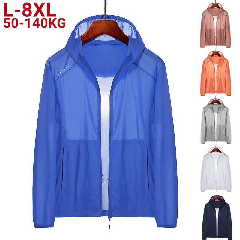 Men's Plus Size Summer Hooded Jacket