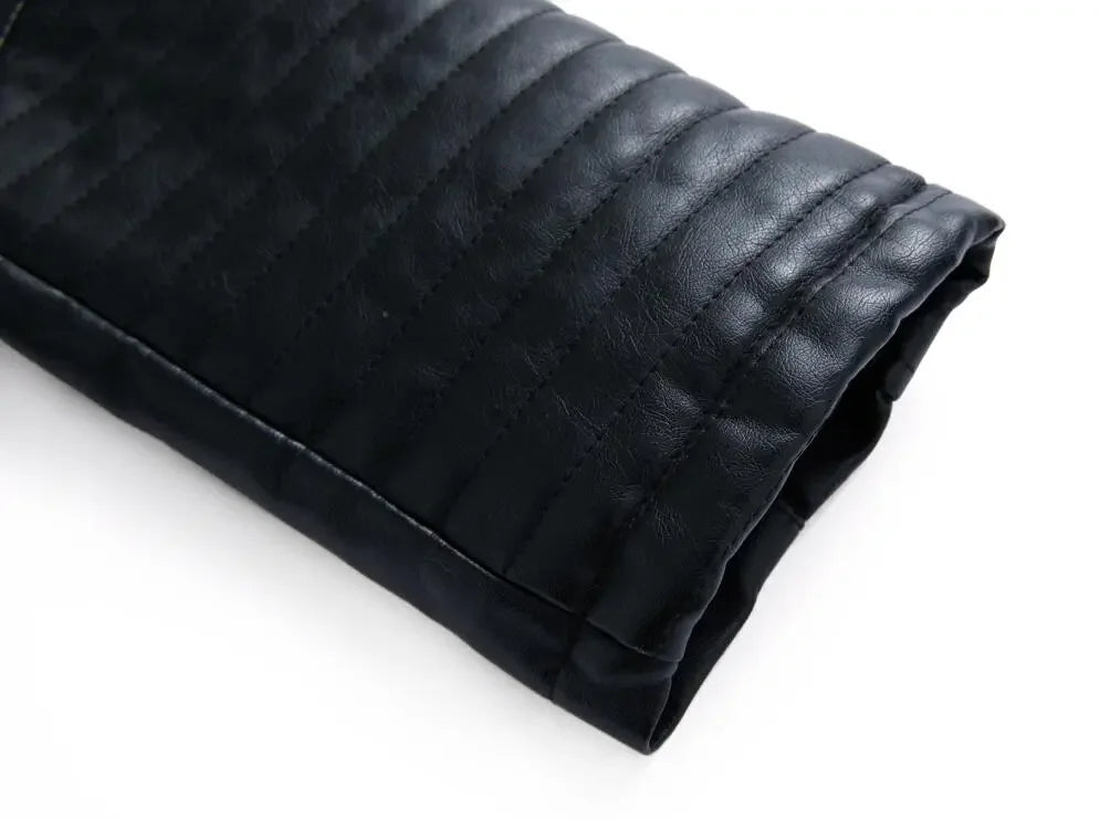 Women's Faux Leather Lapel Biker Jacket