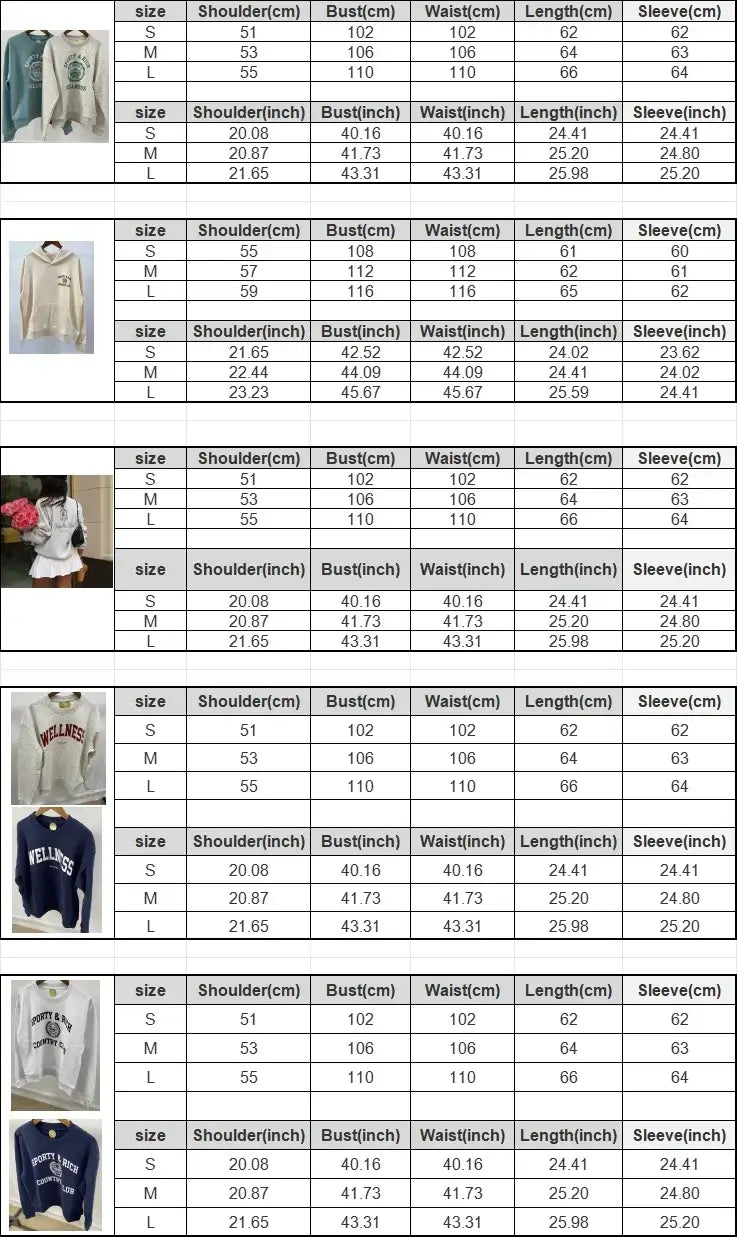 Women Letter Print Sweatshirt Vintage O-Neck Pullover