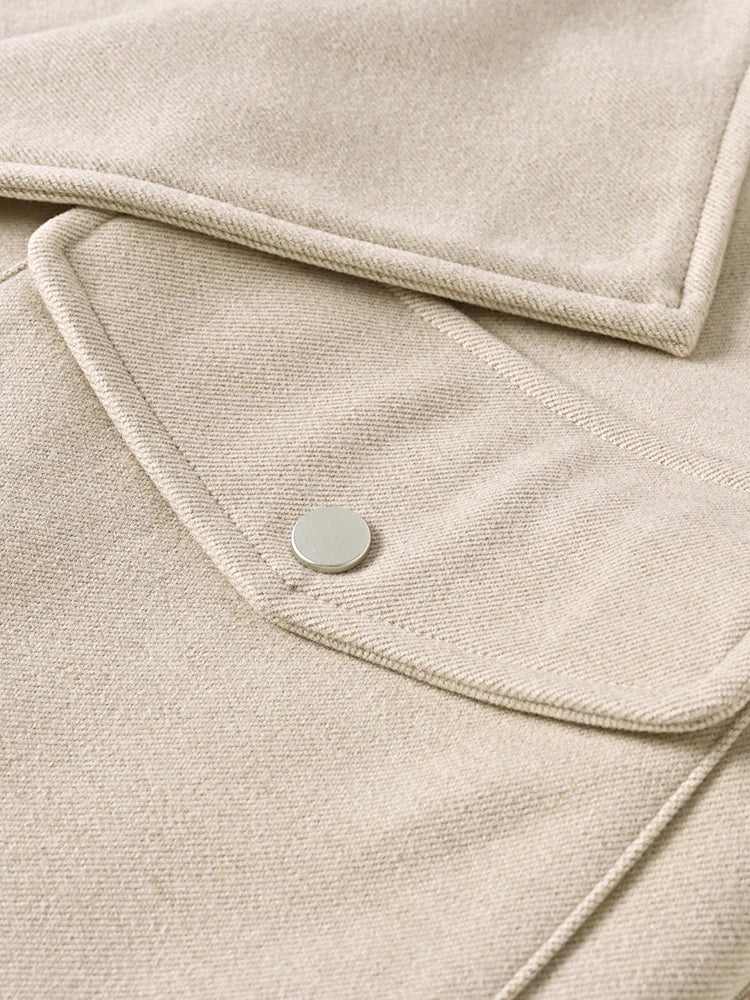 Elegant Woolen Belted Bomber Winter Coat