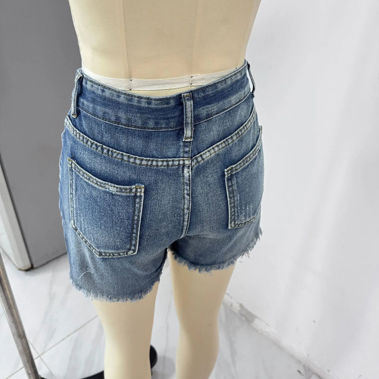 2000s Tassel Ripped Hot Denim Shorts