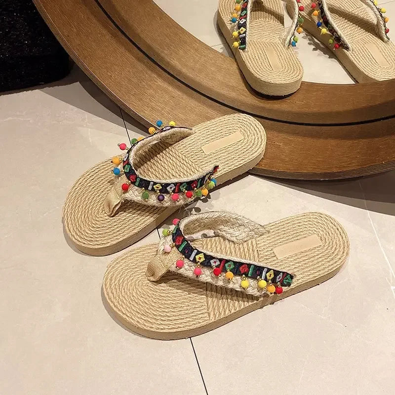 Women’s Low Heel Beach Sandals Non-Slip Slides