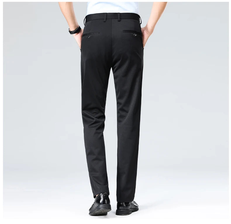 Men's Plus Size Business Trousers – Classic Black