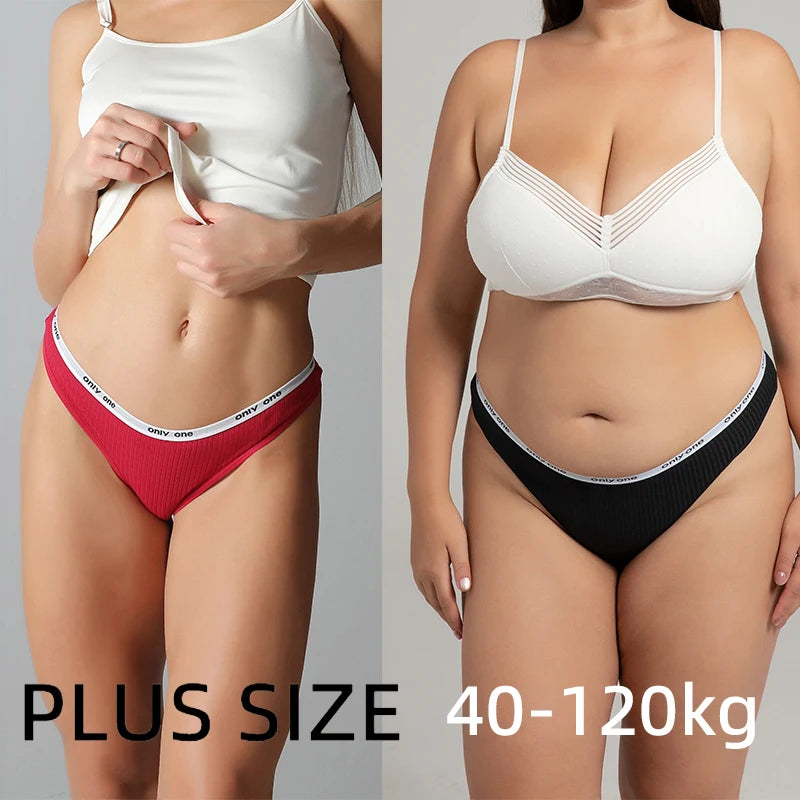 Women Plus Size Cotton Thongs
