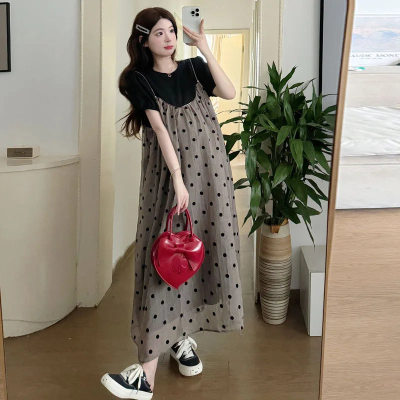 Summer Maternity Two-Piece Skirt Set