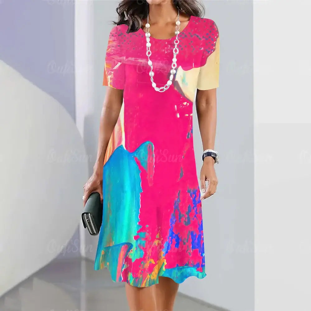 Travel Party Elegant Casual Loose Short Sleeve