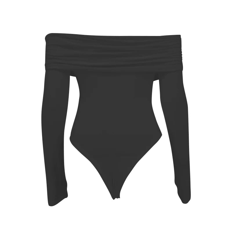 Sexy Black Turtleneck Bodysuit – High Cut Thong