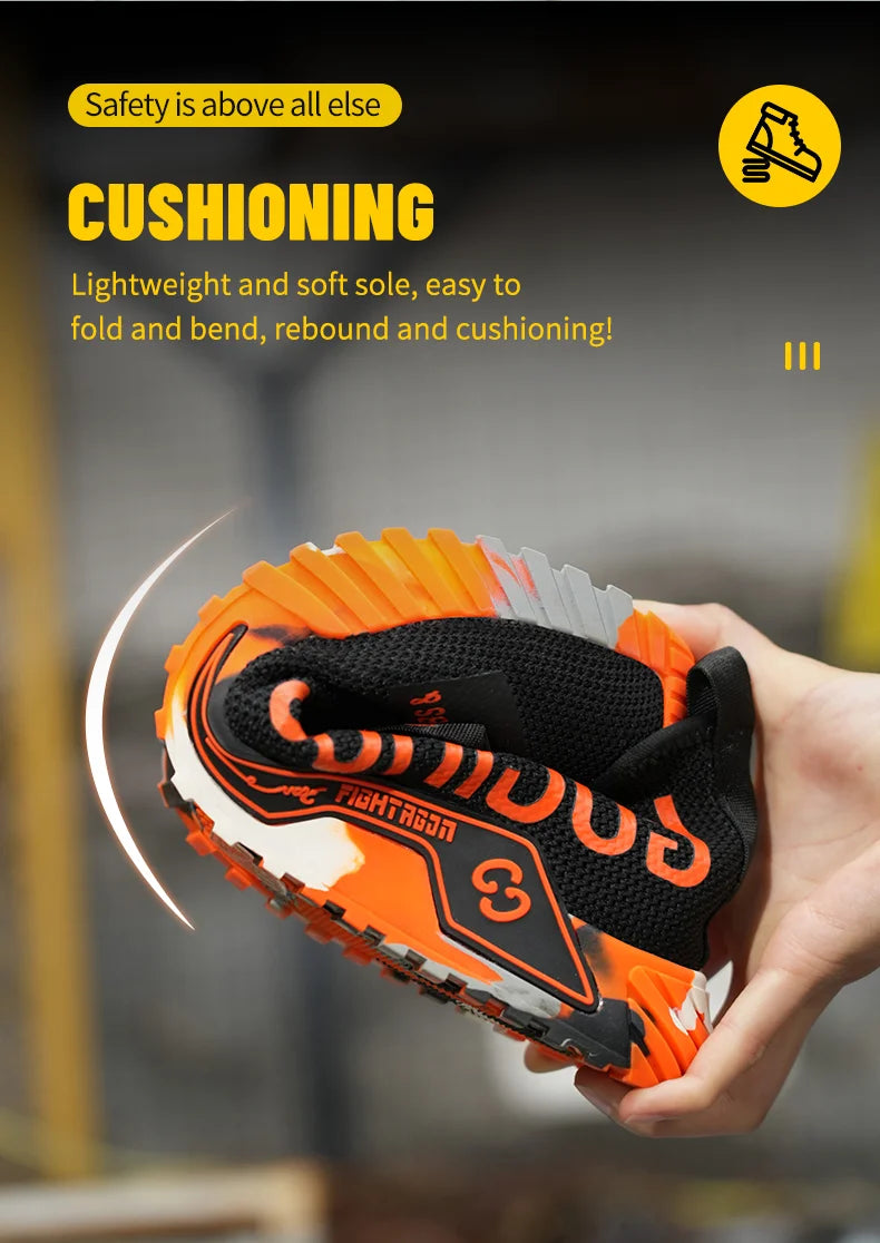 Women Safety Shoes Soft Sole Protective Sneakers