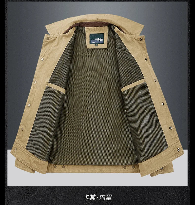 Men's Plus Size Outdoor Jacket – Slim Fit Cargo Coat