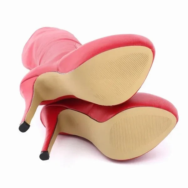 Women Over Knee Boots – Super Matte Leather Platform