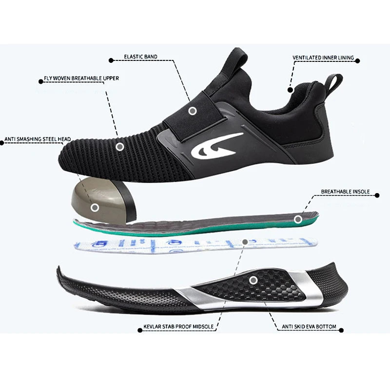 Women Safety Shoes Industrial Steel Toe Sneakers