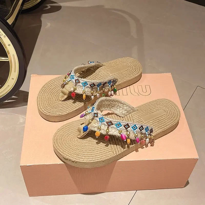 Women’s Low Heel Beach Sandals Non-Slip Slides