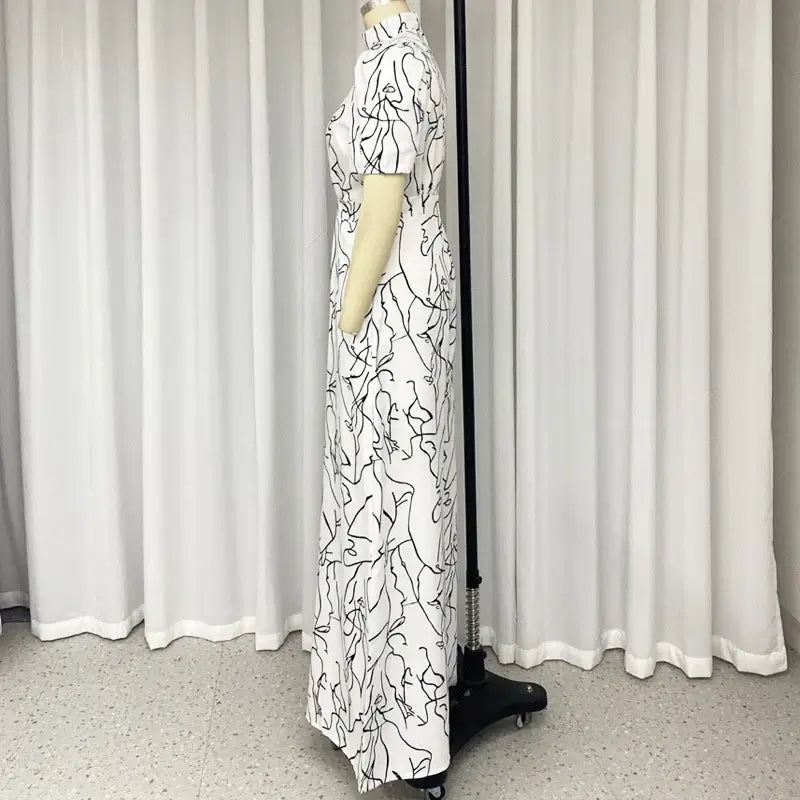 Women Art Print Wide Leg Jumpsuit