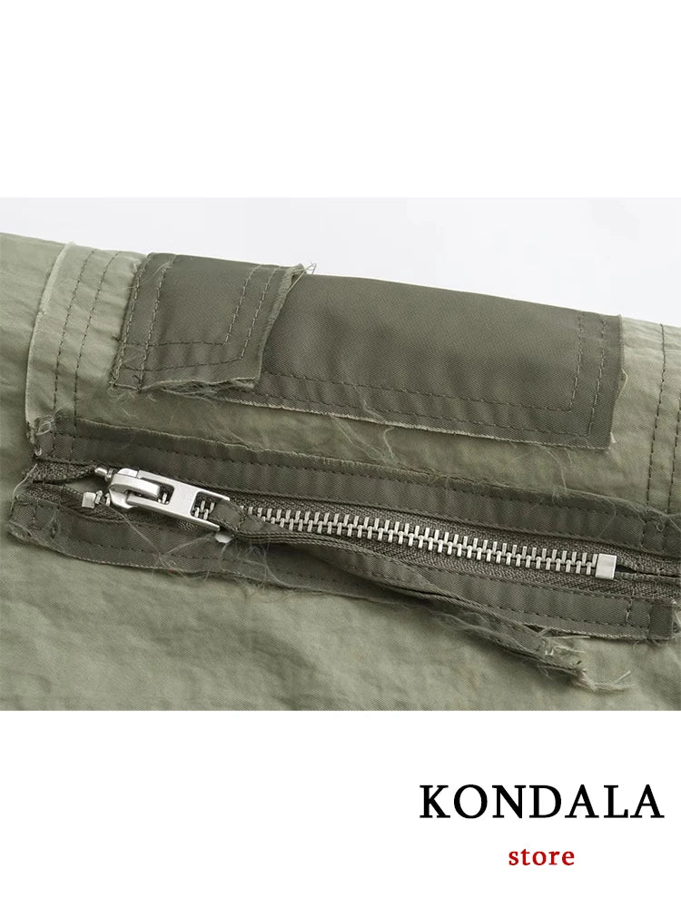 Oversized Army Green Bomber Jacket