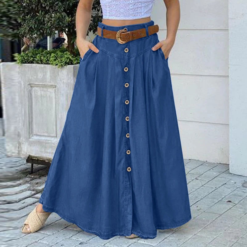Women Buttoned Cargo Skirt
