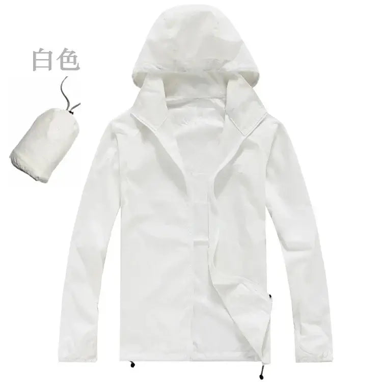 Women Lightweight Waterproof Hooded Windbreaker