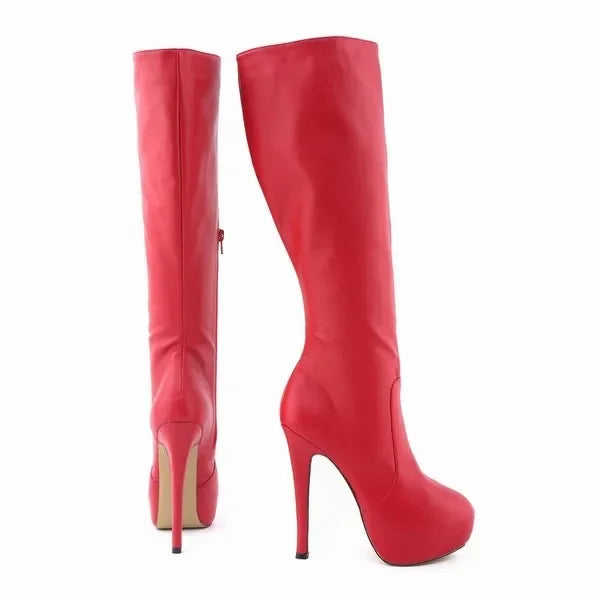 Women Over Knee Boots – Super Matte Leather Platform