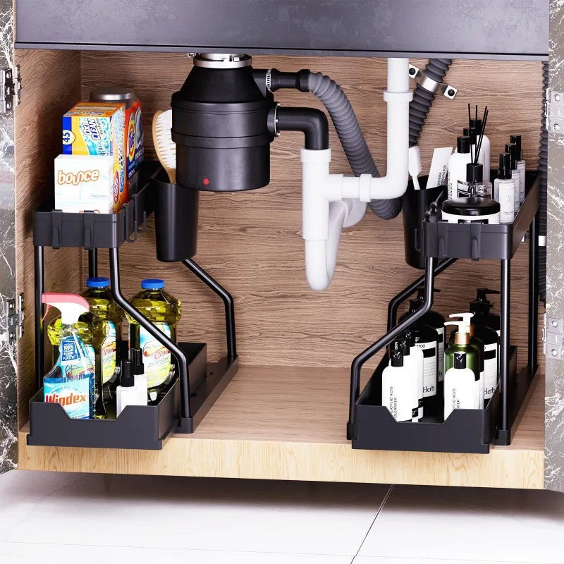 Pull-Out Kitchen Sink Storage Rack