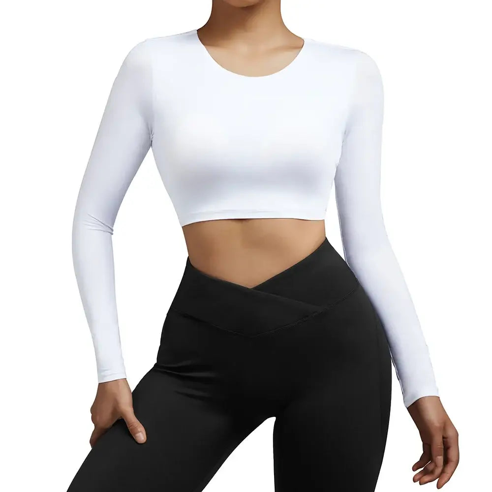 Women Open Back Long Sleeve Yoga Top