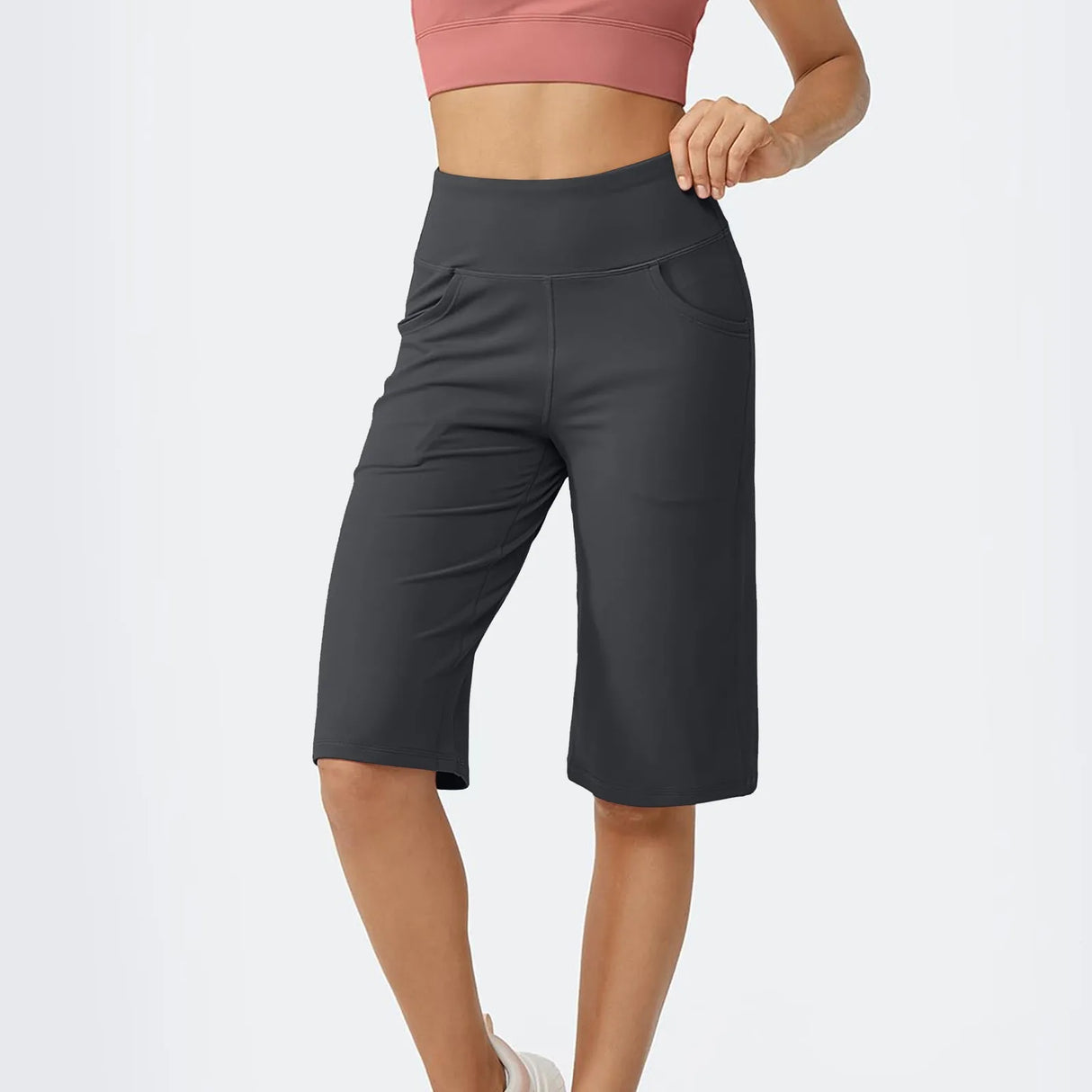 Women Capri Pants with Pockets Yoga Fit