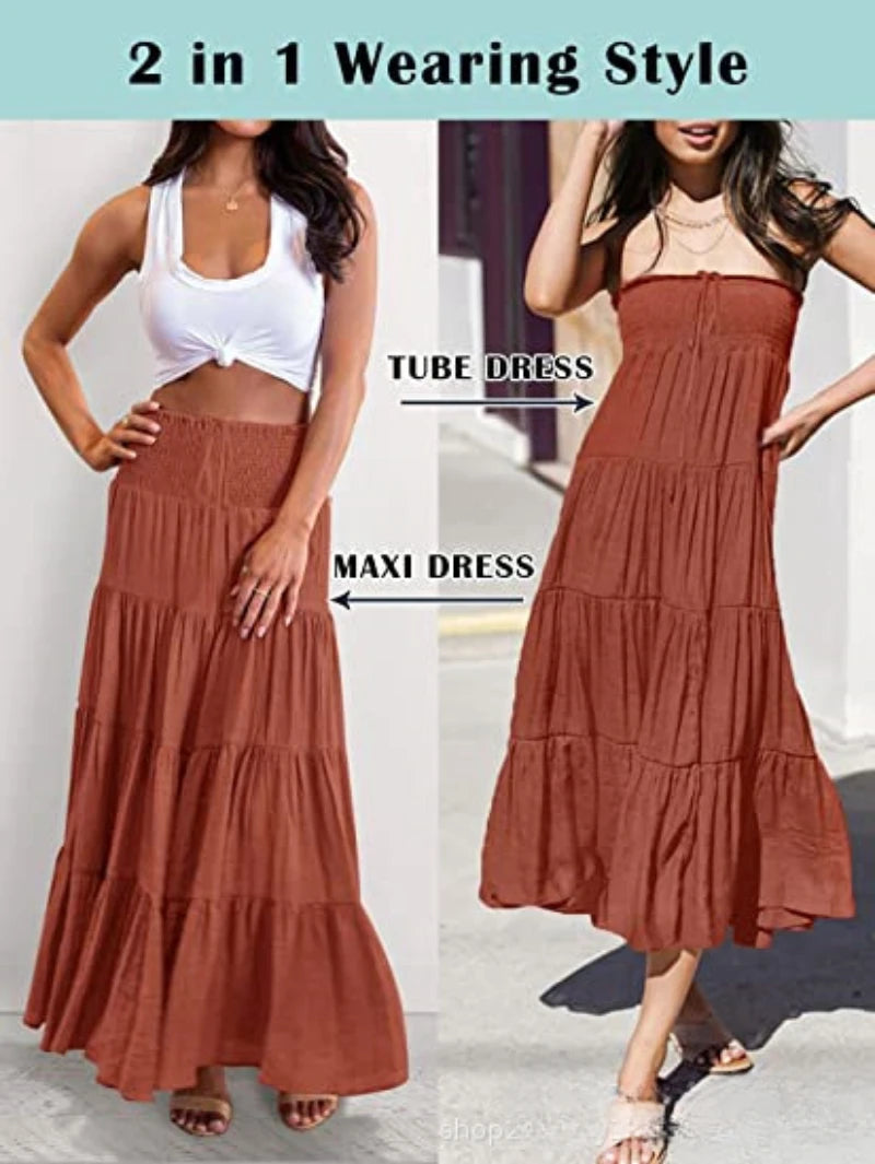 Women Boho Maxi Skirt