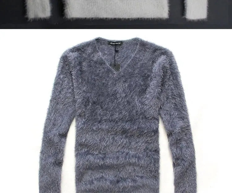 Men's Plus Size V-Neck Jumper