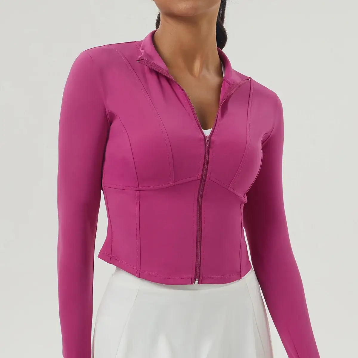 Women Slim Fit Zipper Yoga Top Jacket