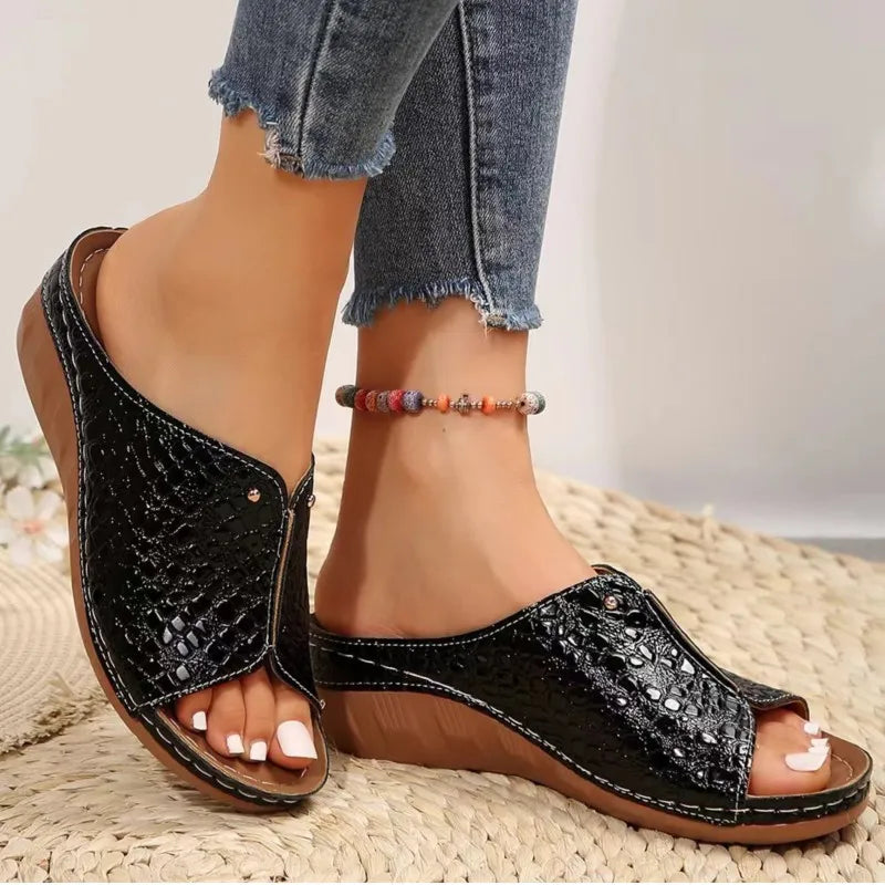 Women Huarache Wedge Sandals Summer Slides