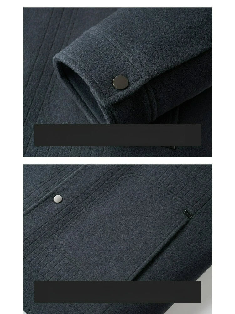 Men Slim Fit Wool Coat Business Jacket