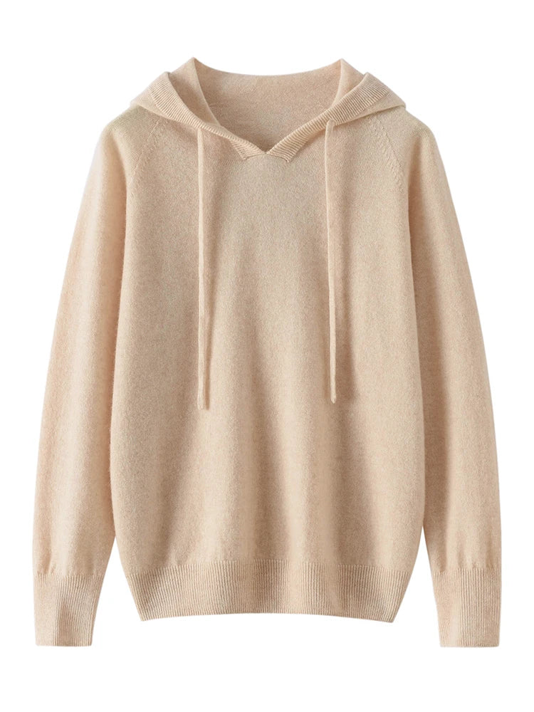 Women's 100% Cashmere Hooded Sweater