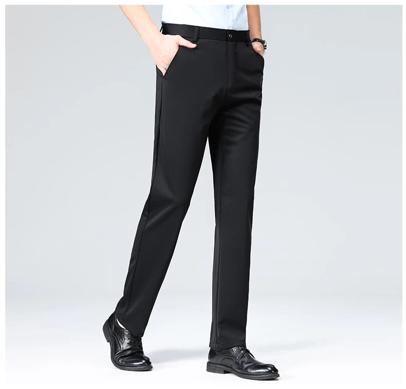 Men's Plus Size Business Trousers – Classic Black