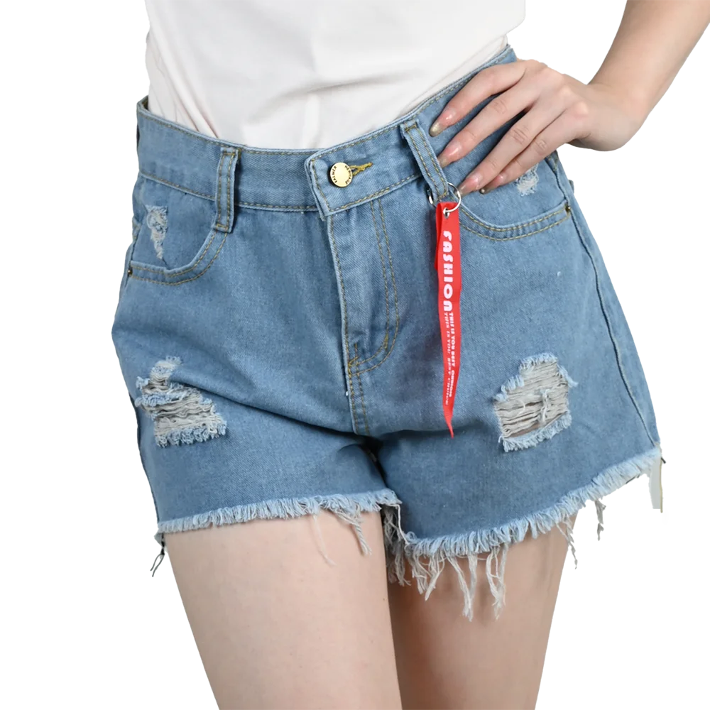 Women’s Ripped High Waist Tassel Jorts