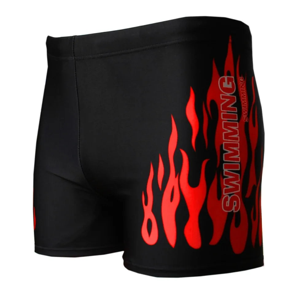 Men Flame Print Swim Briefs