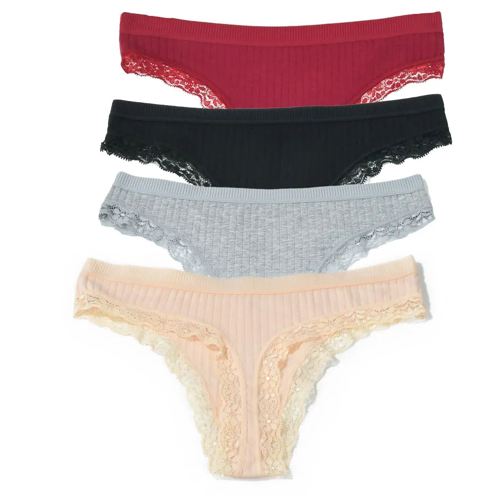 Women Mid-Rise Lace Thong