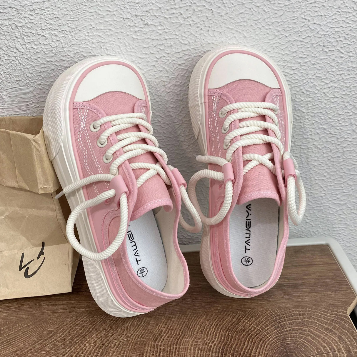 Women Canvas Sneakers Non Slip Lace Up Flats