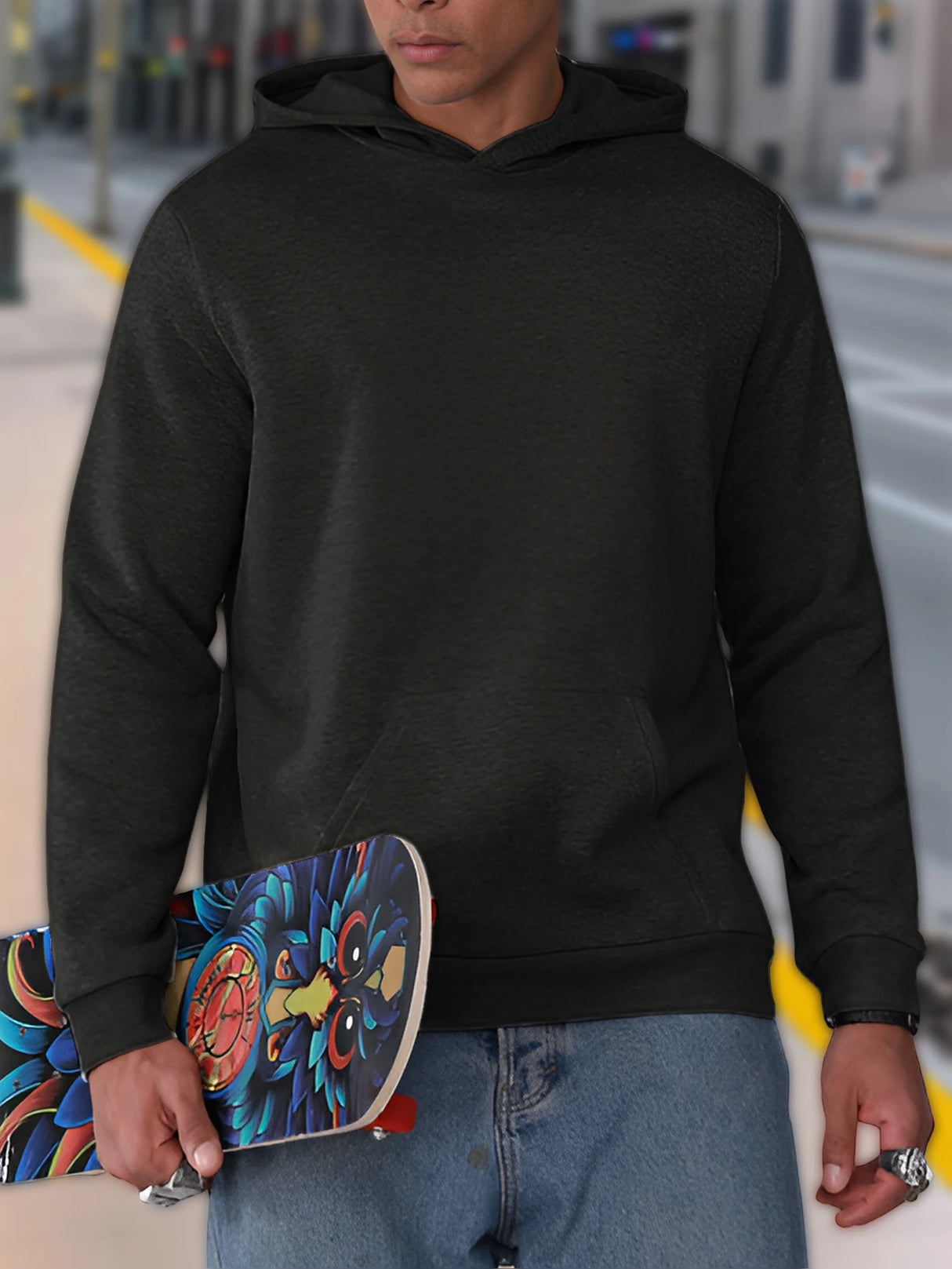 Men's Plus Size Hoodie – Relaxed Fit with Pocket